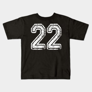 Number 22 Grungy in white Kids T-Shirt